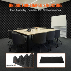 Bostome Acoustic Foam Panels in egg shape, 48x24x2 inches, designed for sound absorption.