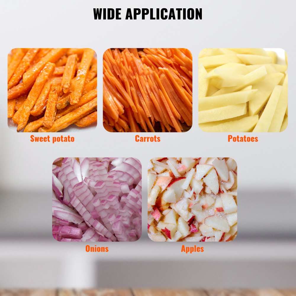 Commercial Vegetable Fruit Chopper 1/2″ Blade Heavy Duty Professional Food Dicer Kattex French Fry Cutter Onion Slicer Stainless Steel for Tomato Peppers Potato Mushroom, Sliver