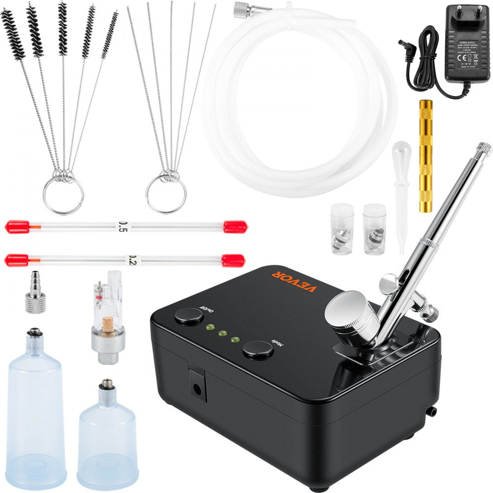 Bostome Portable Airbrush Kit with compressor, featuring dual-action control and adjustable spray modes.