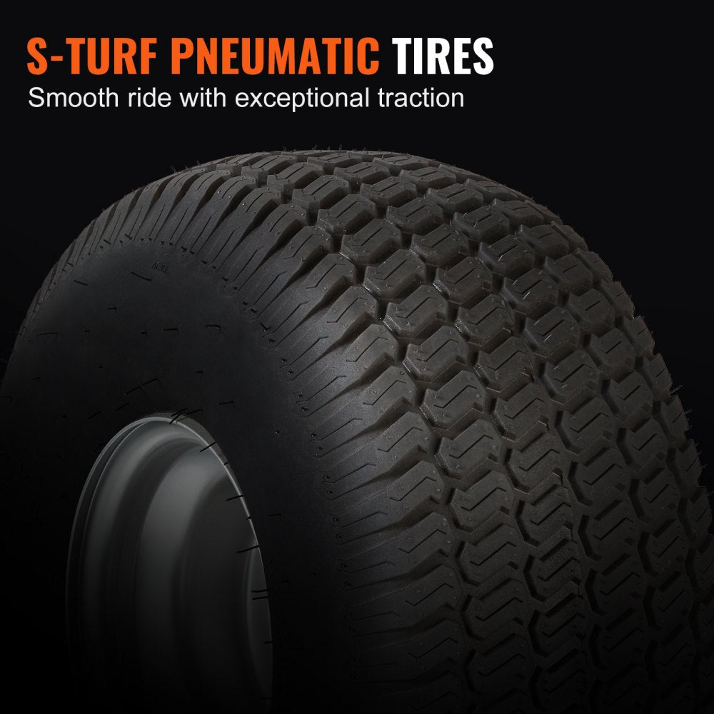 Lawn Mower Tires with Rim, 20x8-8" Tubeless Tractor Tires, 2-Pack Tire, S-Turf Pneumatic Tires with 3.5" Offset Hub and 3/4" Bushing Size, for Riding Mowers Lawn Tractors