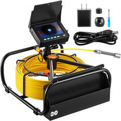 Sewer Camera, 164 ft/50 m, 4.3" Pipe Drain Inspection Camera with DVR Function and LED Lights, Waterproof IP68 Borescope, Industrial Endoscope for Home Wall Duct Drain Pipe Plumbing (Without Wheels)