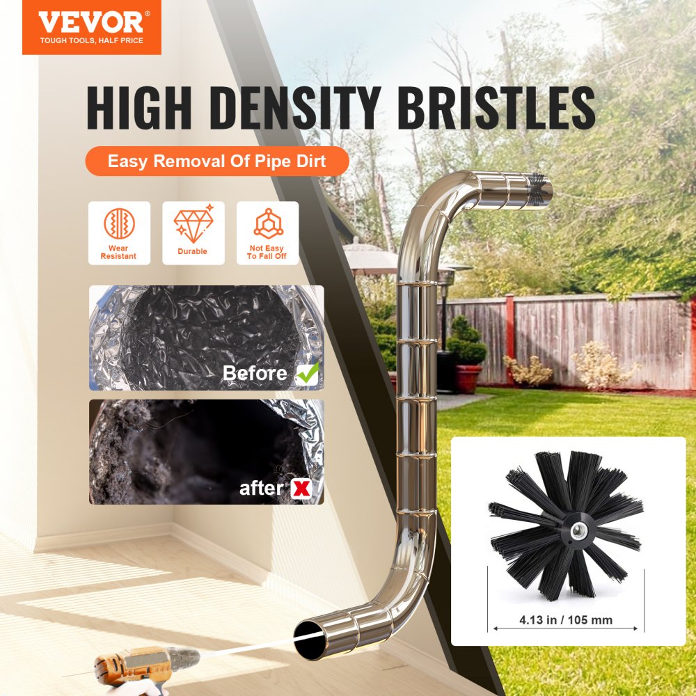40 FEET Dryer Vent Cleaner Kit, 29 Pieces Duct Cleaning Brush, Reinforced Nylon Dryer Vent Brush with Complete Accessories, Dryer Cleaning Kit with Flexible Lint Trap Brush, Clamp Connectors