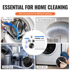 40 FEET Dryer Vent Cleaner Kit, 29 Pieces Duct Cleaning Brush, Reinforced Nylon Dryer Vent Brush with Complete Accessories, Dryer Cleaning Kit with Flexible Lint Trap Brush, Clamp Connectors