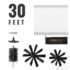 22 Pieces 30 FEET Dryer Vent Cleaner Kit, Include 3 Different Sizes Flexible Lint Trap Brush, Reinforced Nylon Duct Cleaning Dryer Vent Brush, Dryer Cleaning Kit with Clamp Connectors