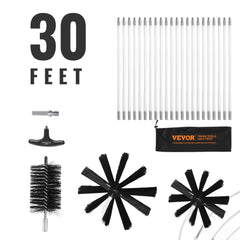 22 Pieces 30 FEET Dryer Vent Cleaner Kit, Include 3 Different Sizes Flexible Lint Trap Brush, Reinforced Nylon Duct Cleaning Dryer Vent Brush, Dryer Cleaning Kit with Clamp Connectors