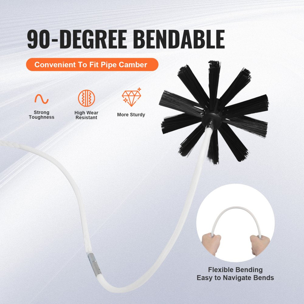 29 Pieces 40 FEET Dryer Vent Cleaner Kit, Include 3 Different Sizes Flexible Lint Trap Brush, Reinforced Nylon Duct Cleaning Dryer Vent Brush, Dryer Cleaning Kit with Clamp Connectors
