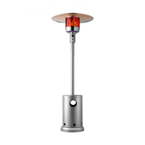 Propane Patio Heater 50000BTU Tall Hammered w/Round Table Outdoor Silver