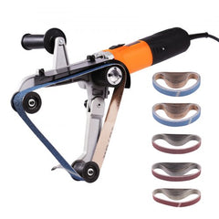 Pipe Tube Polisher Sander, 1000W Pipe Belt Sander with 6 Variable Speeds 1100-3200rpm, Professional Belt Sander Grinding Machine with 50PCS Sanding Belts for Burnishing Finishing Rust Removal