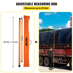 Load Height Measuring Stick, 20` Sturdy Fiberglass Truck Height Stick with Adjustable Pole, Non-conductive Truck Height Measuring Stick with Carrying Bag, Height Stick for Trucks, Car Haulers