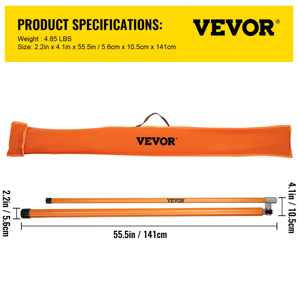 Load Height Measuring Stick, 20` Sturdy Fiberglass Truck Height Stick with Adjustable Pole, Non-conductive Truck Height Measuring Stick with Carrying Bag, Height Stick for Trucks, Car Haulers