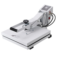 Bostome 15x15 digital heat press machine in white with a large heating pad and control board.