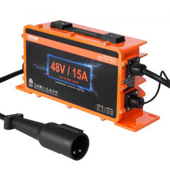48 Volt 15 AMP Golf Cart Smart Battery Charger for Club Car 3-Pin Round