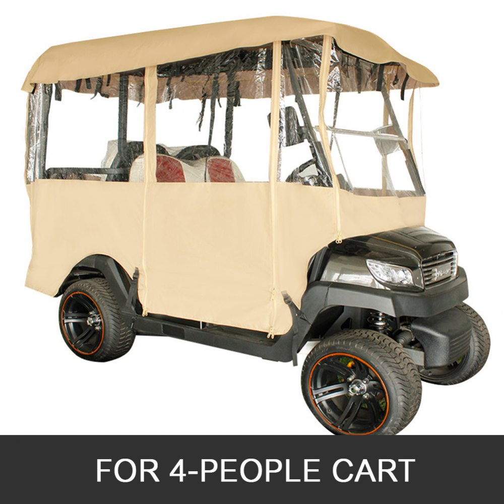 Golf Cart Enclosure, 4-Person Golf Cart Cover, 4-Sided Fairway Deluxe, 300D Waterproof Driving Enclosure with Transparent Windows, Fit for EZGO, Club Car, Yamaha Cart (Roof Up to 78.7``L)
