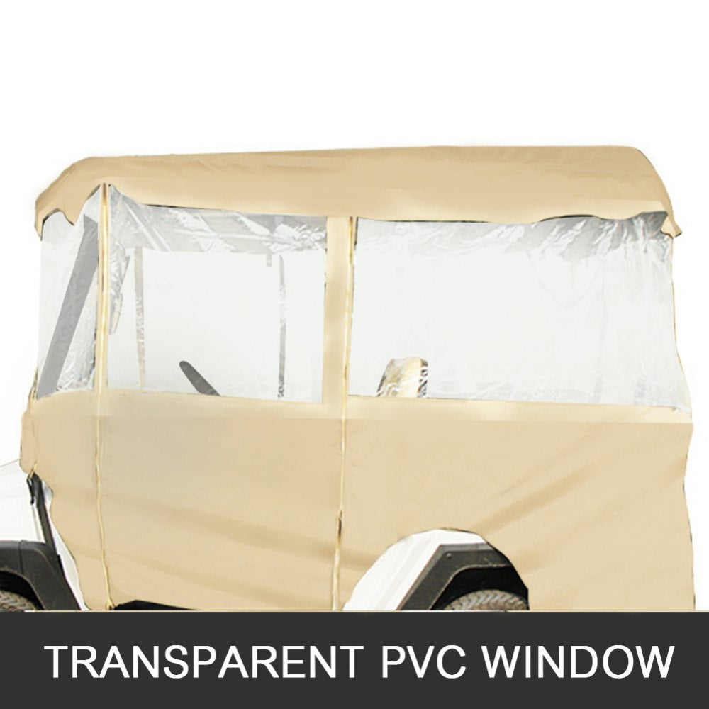 Golf Cart Enclosure, 4-Person Golf Cart Cover, 4-Sided Fairway Deluxe, 300D Waterproof Driving Enclosure with Transparent Windows, Fit for EZGO, Club Car, Yamaha Cart (Roof Up to 78.7``L)