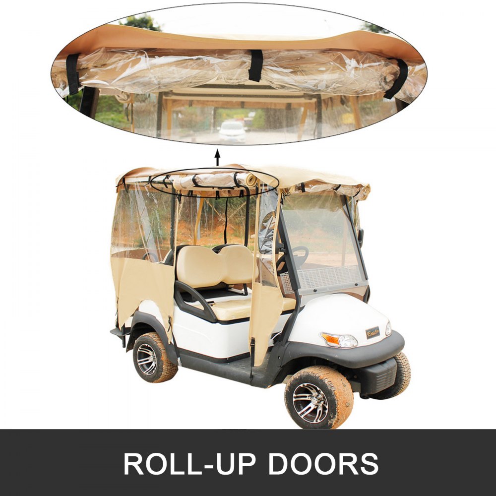 Golf Cart Enclosure, 4-Person Golf Cart Cover, 4-Sided Fairway Deluxe, 300D Waterproof Driving Enclosure with Transparent Windows, Fit for EZGO, Club Car, Yamaha Cart (Roof Up to 78.7``L)