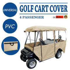 Golf Cart Enclosure, 4-Person Golf Cart Cover, 4-Sided Fairway Deluxe, 300D Waterproof Driving Enclosure with Transparent Windows, Fit for EZGO, Club Car, Yamaha Cart (Roof Up to 78.7``L)