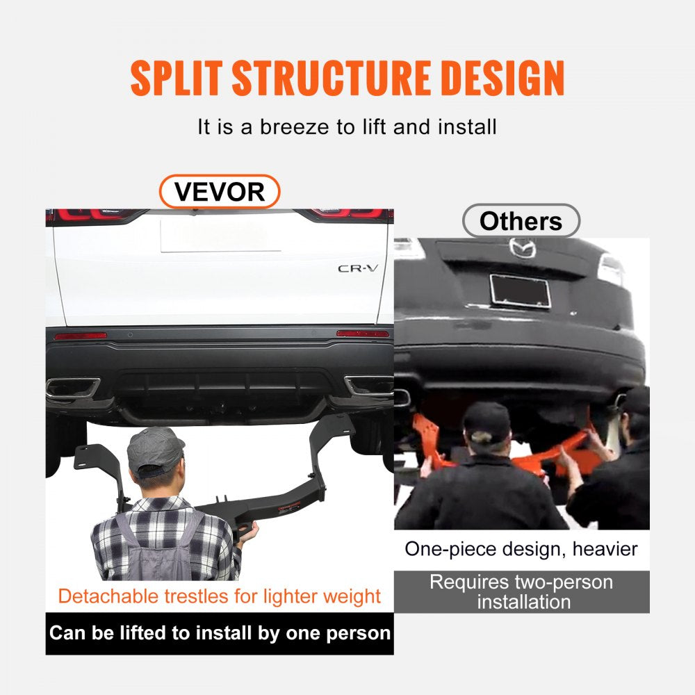 Class 3 Trailer Hitch, 2-Inch Receiver, Q455B Steel Tube Frame, Compatible with 2017-2023 Honda CR-V, 6000 lbs, Multi-Fit Hitch to Receive Ball Mount, Cargo Carrier, Bike Rack, Tow Hook, Black