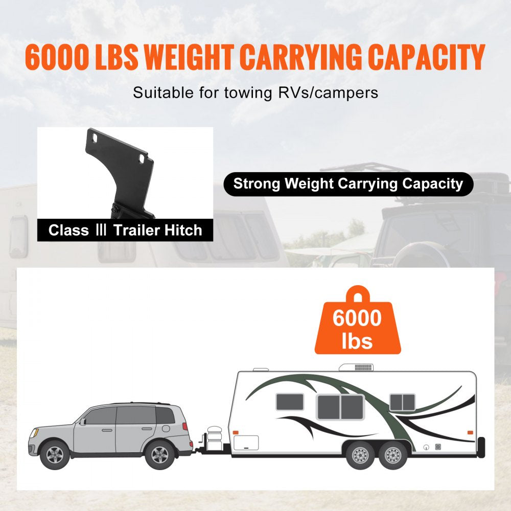 Class 3 Trailer Hitch, 2-Inch Receiver, Q455B Steel Tube Frame, Compatible with 2011-2022 Jeep Grand Cherokee, Multi-Fit Hitch to Receive Ball Mount, Cargo Carrier, Bike Rack, Tow Hook, Black