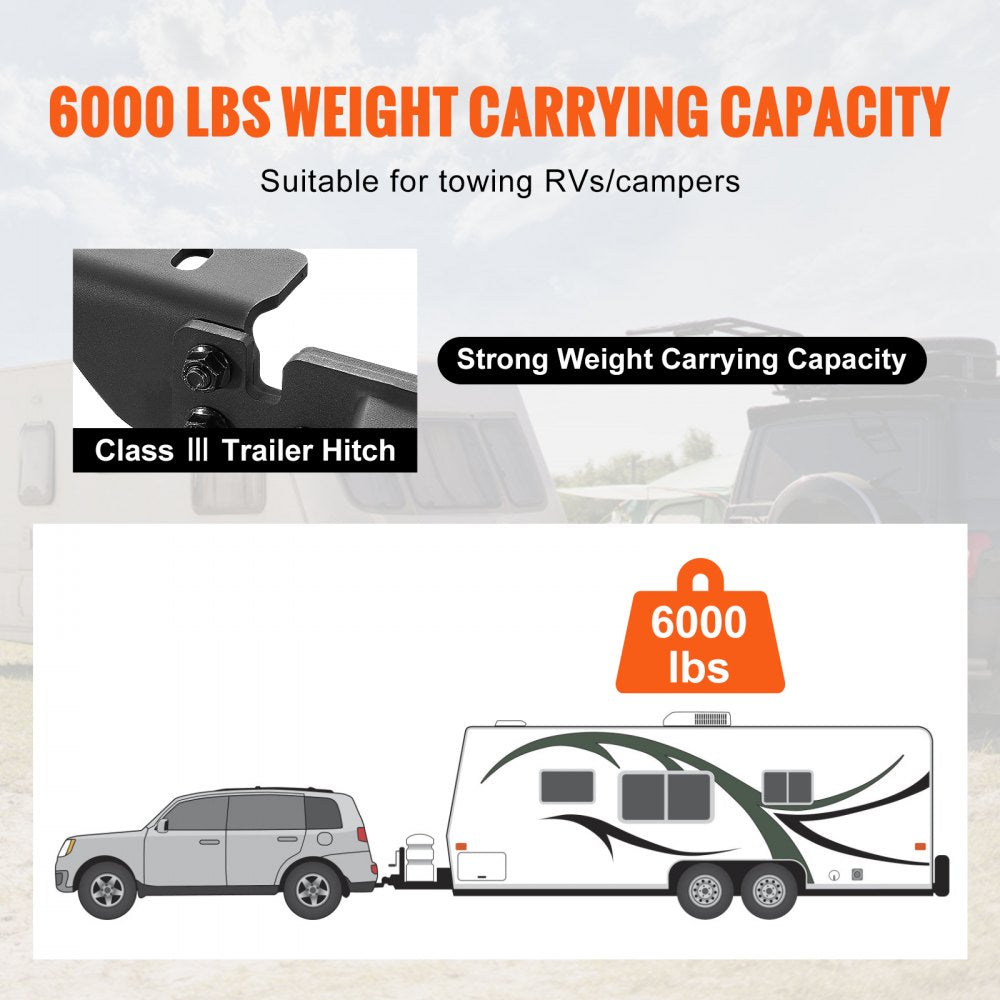 Class 3 Trailer Hitch, 2-Inch Receiver, Q455B Steel Tube Frame, Compatible with 2020-2023 Toyota Highlander, Multi-Fit Hitch to Receive Ball Mount, Cargo Carrier, Bike Rack, and Tow Hook, Black