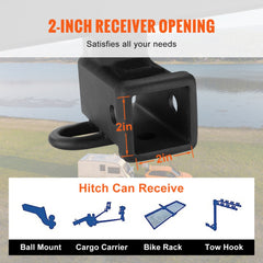 Class 3 Trailer Hitch, 2-Inch Receiver, Q455B Steel Tube Frame, Compatible with 2020-2023 Toyota Highlander, Multi-Fit Hitch to Receive Ball Mount, Cargo Carrier, Bike Rack, and Tow Hook, Black