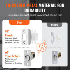 Front Door Handle, Satin Nickel Square Handle Set with Lever Door Handle No Lock, Adjustable Hole Space, Entry Door Handle with Reversible for Right and Left Handed Entrance and Front Door