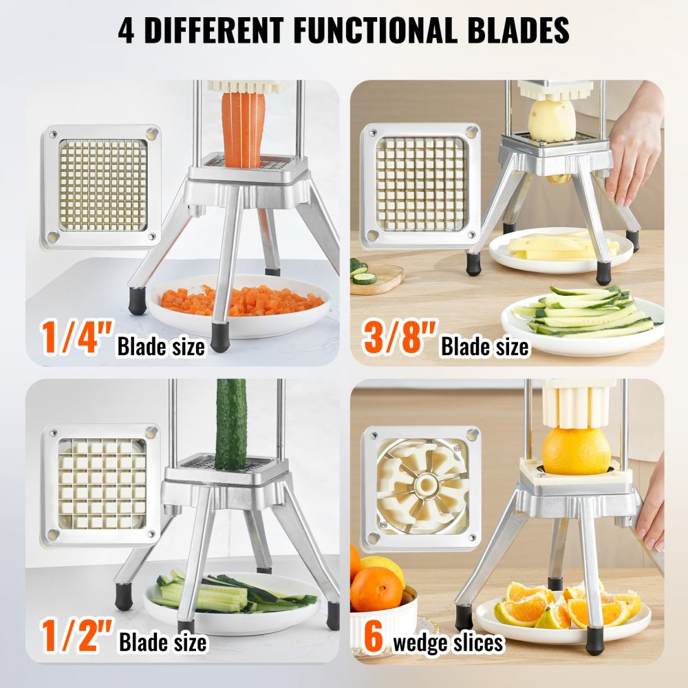 Commercial Chopper Commercial Vegetable Chopper with 4 Blades Fruits Dicer
