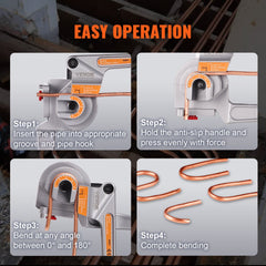 Bostome 3-in-1 tube bender for 1/4", 3/8", and 1/2" copper and aluminum pipes.