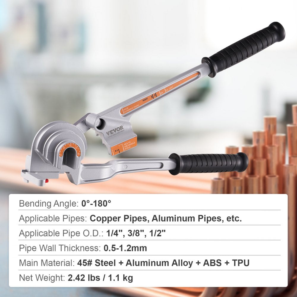 Bostome 3-in-1 Tube Bender for 1/4", 3/8", and 1/2" copper and aluminum pipes.
