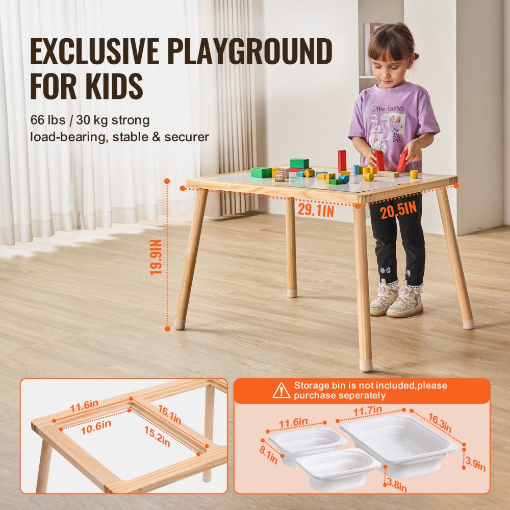 Sensory Table for Toddlers Kids Activity Table with Double-Sided Tabletop