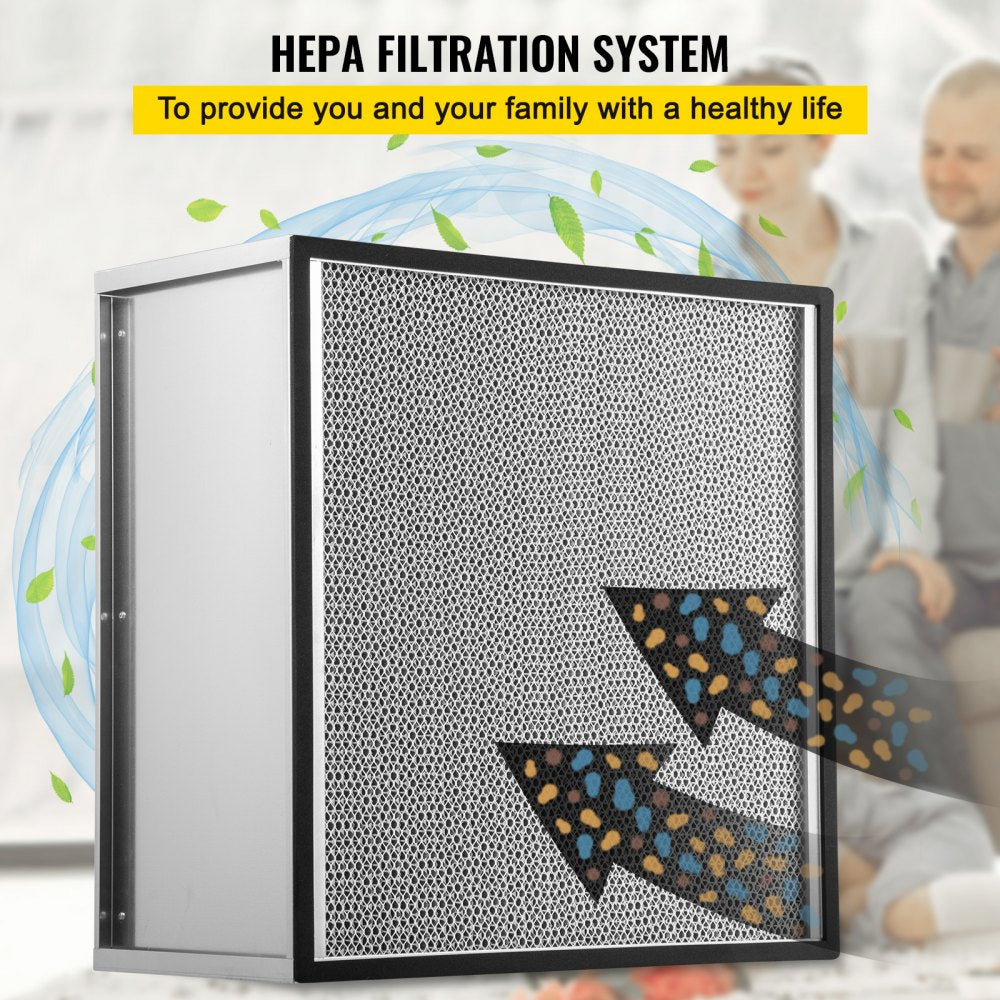 Bostome 24x24x11.5 True HEPA air filter replacement with a galvanized frame for durability.