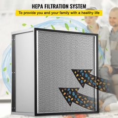 Bostome 24x24x11.5 True HEPA air filter replacement with a galvanized frame for durability.