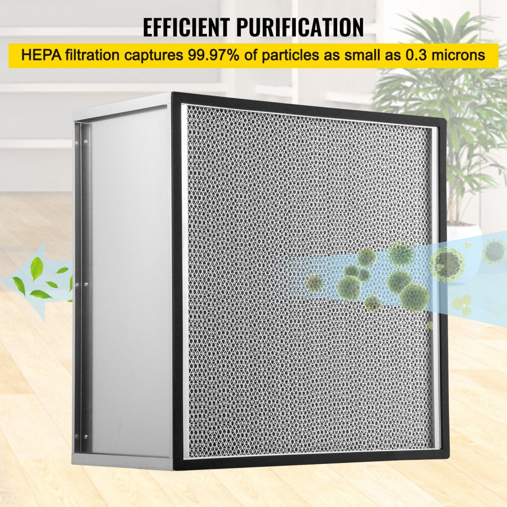 Bostome 24x24x11.5 True HEPA air filter replacement with a galvanized frame for HVAC systems.