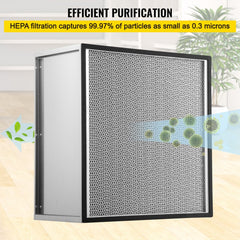 Bostome 24x24x11.5 True HEPA air filter replacement with a galvanized frame for HVAC systems.