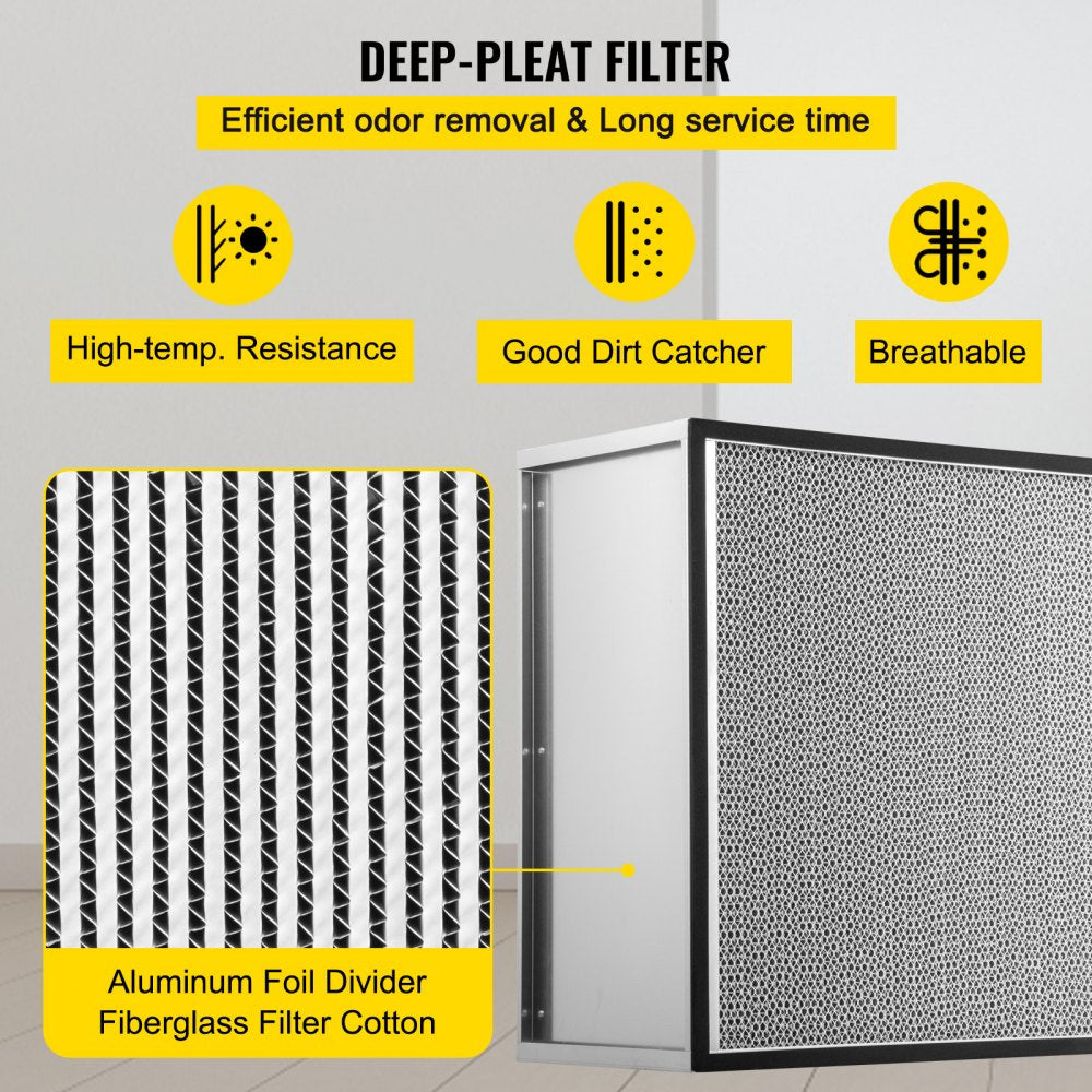 Bostome 24x24x11.5 True HEPA air filter replacement with a galvanized frame for durability.