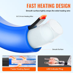 100ft Heated Water Hose for RV, Heated Drinking Water Hose Antifreeze to -45°F, Automatic Self-regulating, 5/8" I.D. with 3/4" GHT Adapter, Lead and BPA Free