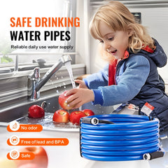 50ft Heated Water Hose for RV, Heated Drinking Water Hose Antifreeze to -45°F, Automatic Self-regulating, 5/8" I.D. with 3/4" GHT Adapter, Lead and BPA Free