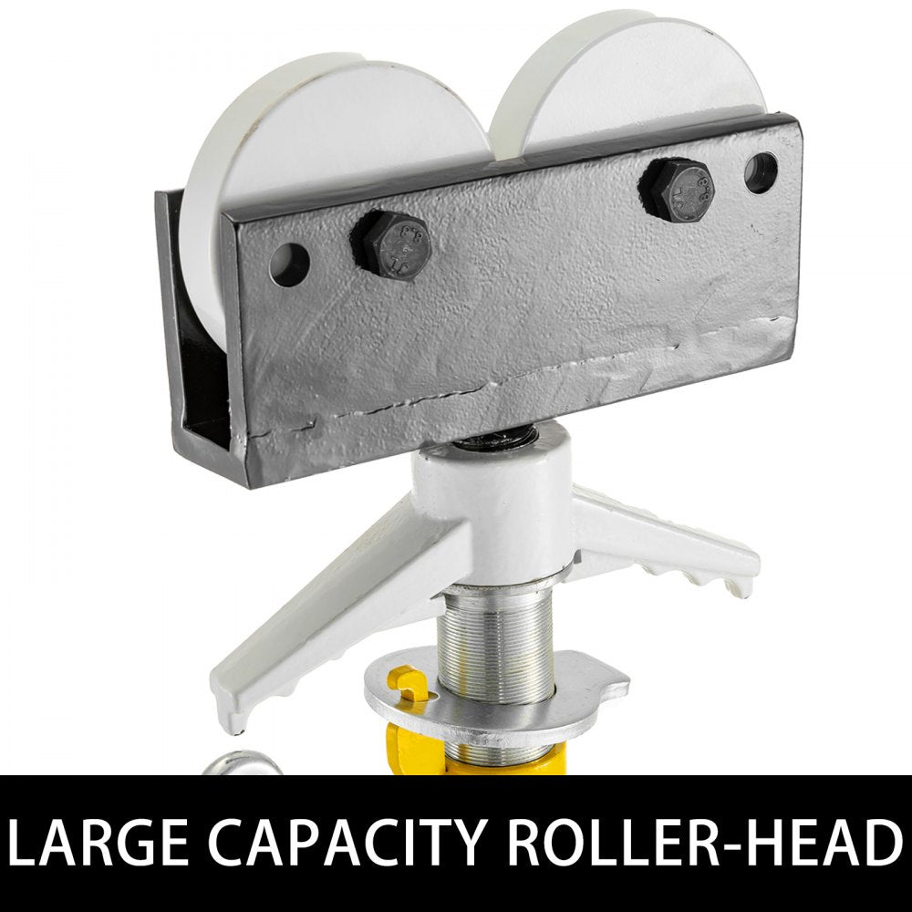 0.5-12 inch Roller Pipe Stand Adjustable Height 32"-55" Pipe 2500Lb Capacity Jack Stands Folding Portable High Folding Pipe Stand with Roller Head Fold A Trailer Jacks