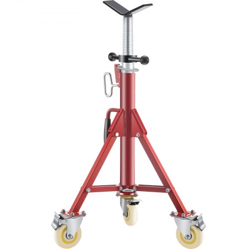 Pipe Stand, Pipe Jack Stand, V Head Pipe Stand Adjustable Height 28-52 Inch, Pipe Jack Stands with Casters 882 LB, Folding Portable Pipe Stands 1/8 to 12 Inch Pipe Supporting, Steel Jack Stand