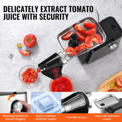 4.9 LBS/Min Electric Tomato Strainer 500W Tomato Sauce Maker Machine Home