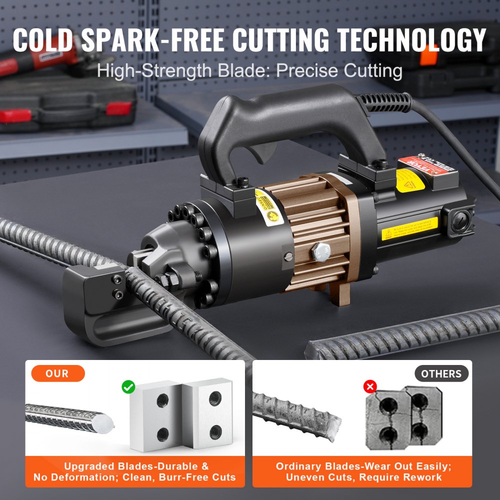 1000W Electric Hydraulic Rebar Cutter Cutting up to 3/4 Inch #6 4-20mm