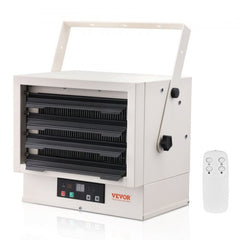 Electric Garage Heater, 5000-Watt Digital Fan-Forced Wall/Ceiling Mount Shop Heater, with Remote Control Overheat Protection, Hardwired Heater with 9-Hour Timer, Ideal for Workshop, ETL Listed