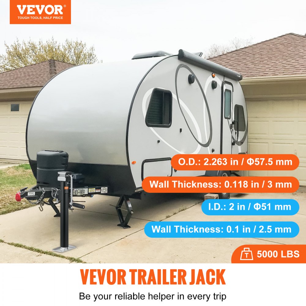Trailer Jack, Trailer Tongue Jack Welding-on 5000 lb Weight Capacity, Trailer Jack Stand with Handle for lifting RV Trailer, Horse Trailer, Utility Trailer, Yacht Trailer