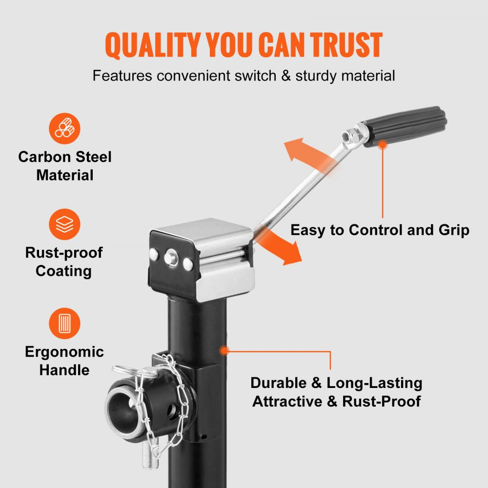 Trailer Jack, Trailer Tongue Jack Welding-on 5000 lb Weight Capacity, Trailer Jack Stand with Handle for lifting RV Trailer, Horse Trailer, Utility Trailer, Yacht Trailer
