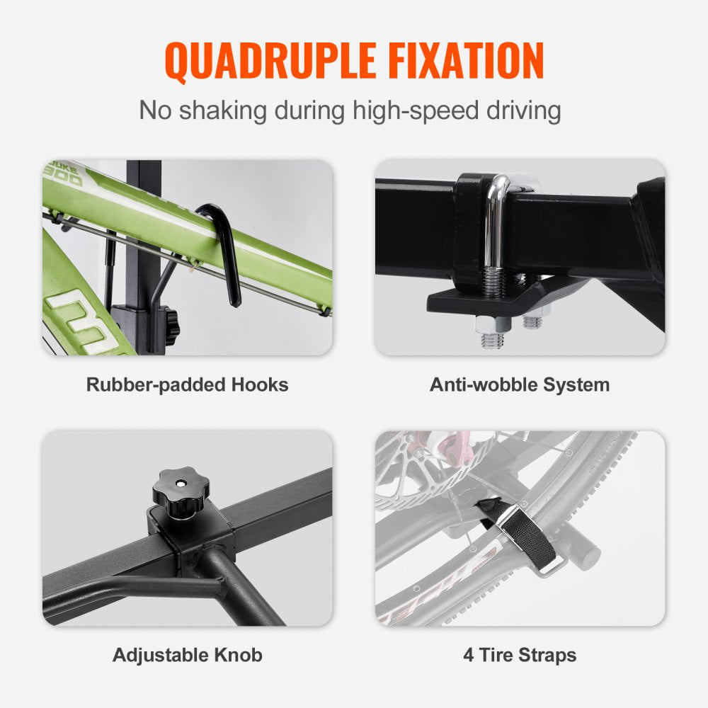 2-Bike Rack Hitch Mount Folding Carrier Car Truck SUV 1.25"/2" Receiver