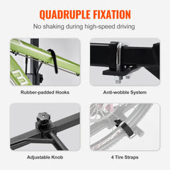 2-Bike Rack Hitch Mount Folding Carrier Car Truck SUV 1.25"/2" Receiver