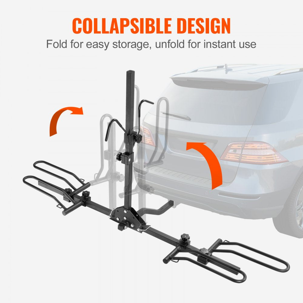 2-Bike Rack Hitch Mount Folding Carrier Car Truck SUV 1.25"/2" Receiver