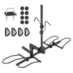 Hitch Mount Bike Rack, 2-Bike Platform Style, 160 LBS Max Capacity Bike Rack Hitch for 2-inch Receiver, Titling and Folding Bike Carrier with Tires up to 5" Wide, for Car, SUV, Truck, RV