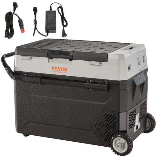 Car Refrigerator, 12 Volt Car Refrigerator Fridge, 40QT/38L Dual Zone Portable Freezer, -4℉-50℉ Adjustable Range, 12/24V DC and 100-240V AC Compressor Cooler for Outdoor, Camping, Travel, RV