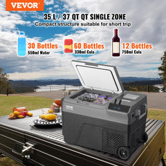 Portable Car Refrigerator Freezer w/ Ice Making Function 37QT Single Zone