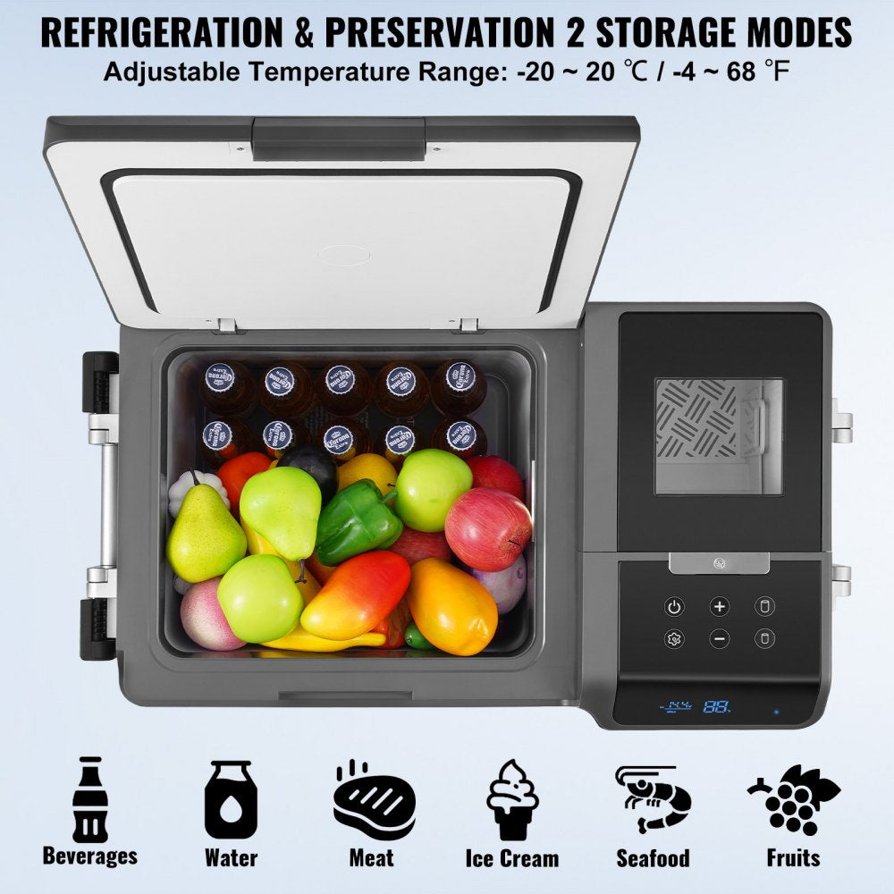 Portable Car Refrigerator Freezer w/ Ice Making Function 37QT Single Zone